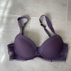 La Perla Purple Lace Trim Underwire Bra
